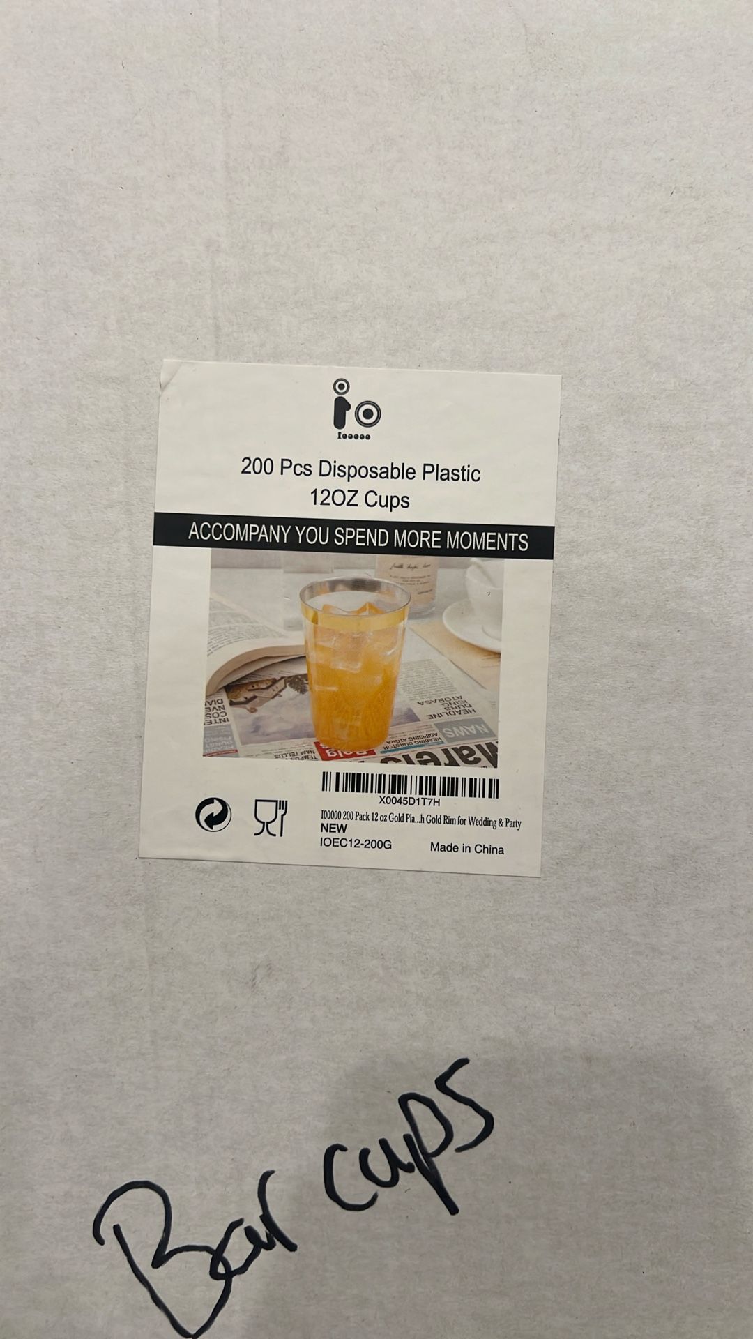 New 200 Ct 12oz Disposable Cups