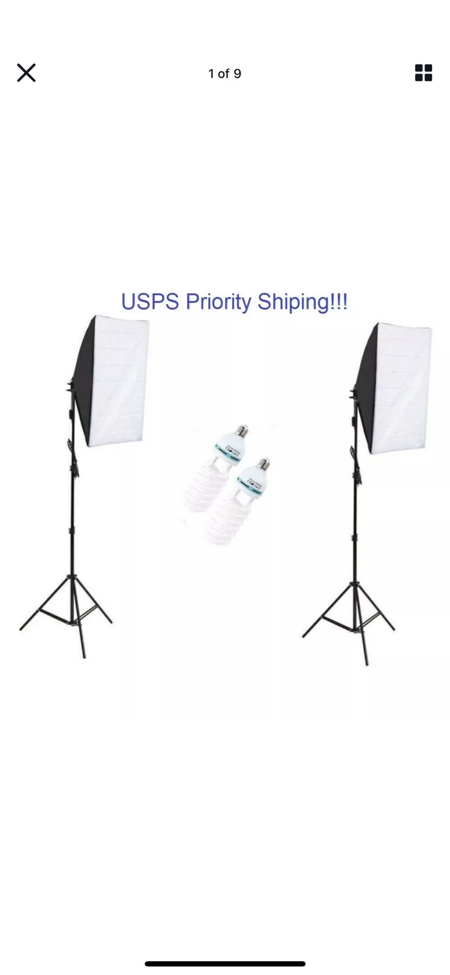 150W Studio Photography Softbox Continuous Photo Lighting Kit Light Bulb Bag 2X