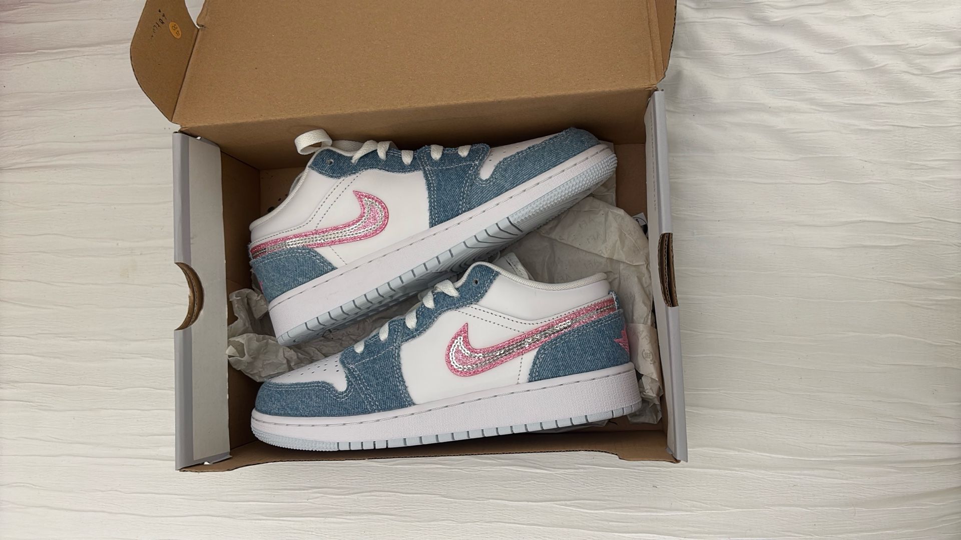 Denim Sequin dunks size 5.5