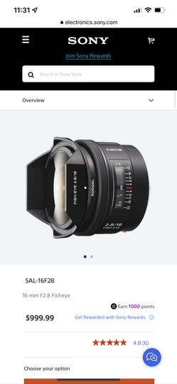 Brand New  Sony 16 Mm F2.8 Fisheye Lens