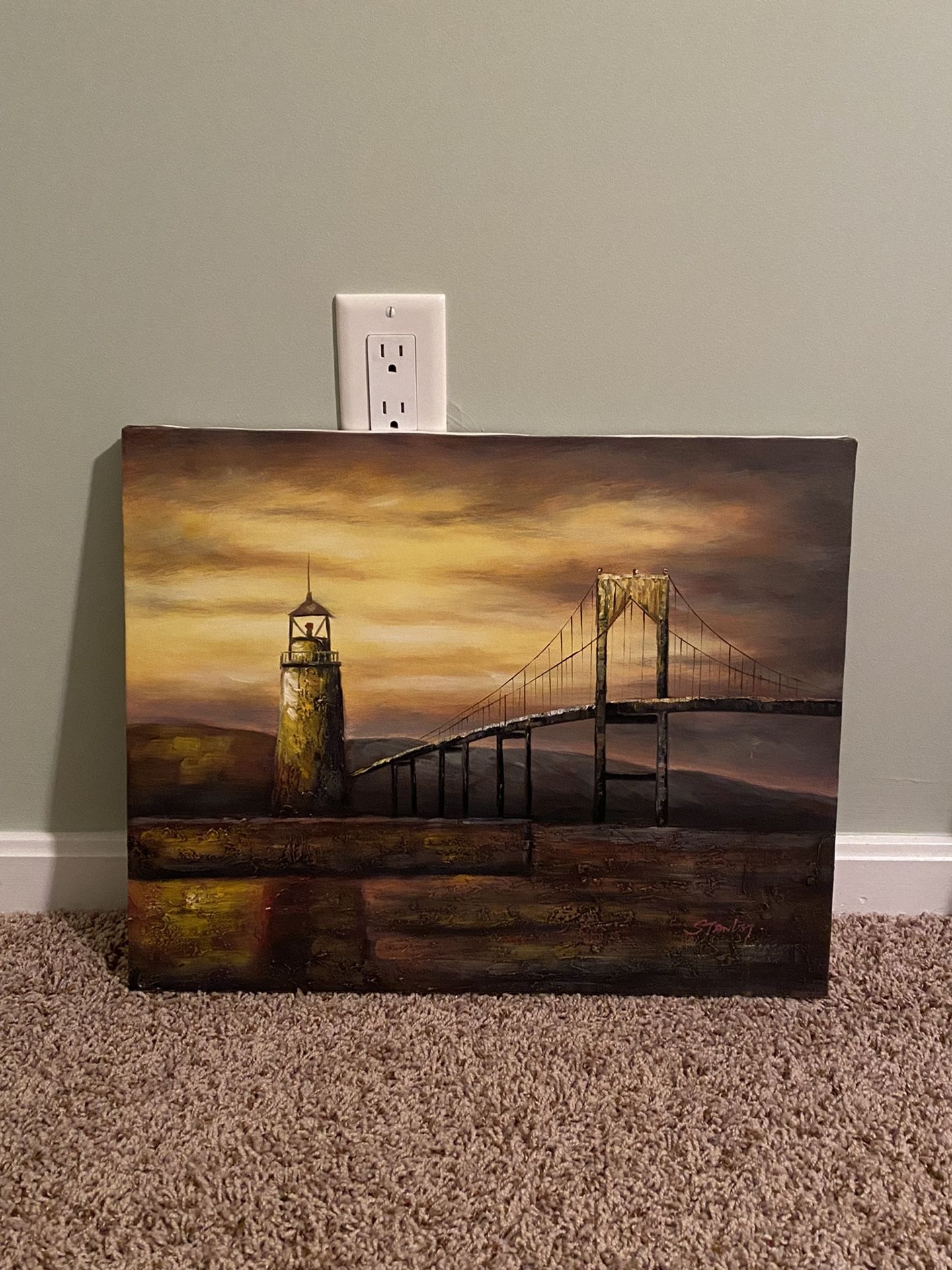 Unframed Canvas Art Lighthouse 19x16