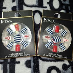 TWO BRAND NEW PACKS OF PRESS ON NAILS NO FLAWS VERY GOOD QUALITY!SELLING TOGETHER SEE PICS EACH PACK HAS 24 NAILS IN EACH