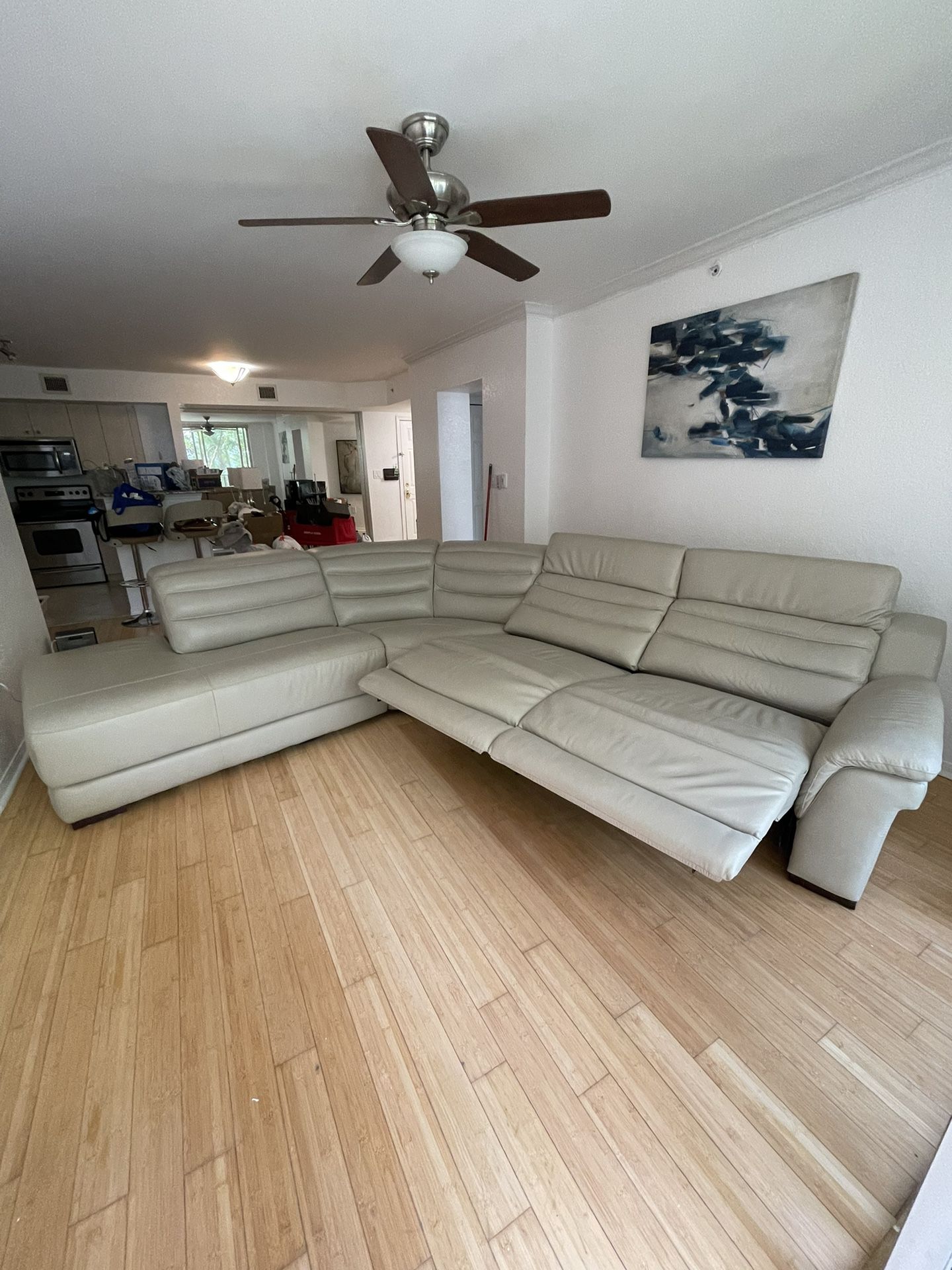 Leather Sectional With Recliners 