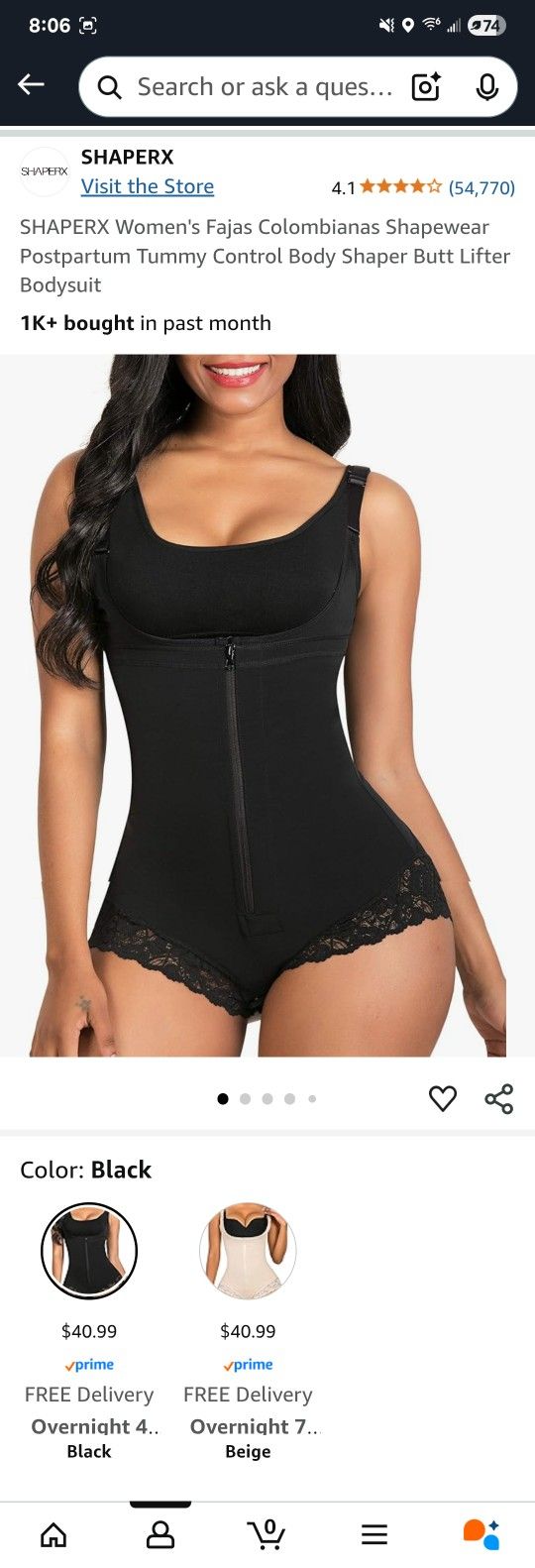 SHAPERX Women's Fajas Colombianas Shapewear Size XL