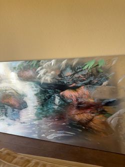 Original Signed David T. Kessler “Luminous Current” Painting – Large Wall Art