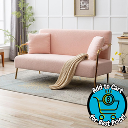 Dolonm 60" Bouclé Loveseat Sofa with Gold Metal Legs