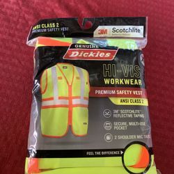 Men's Genuine Dickies 3M Reflective Material Safety Vest XL NWT