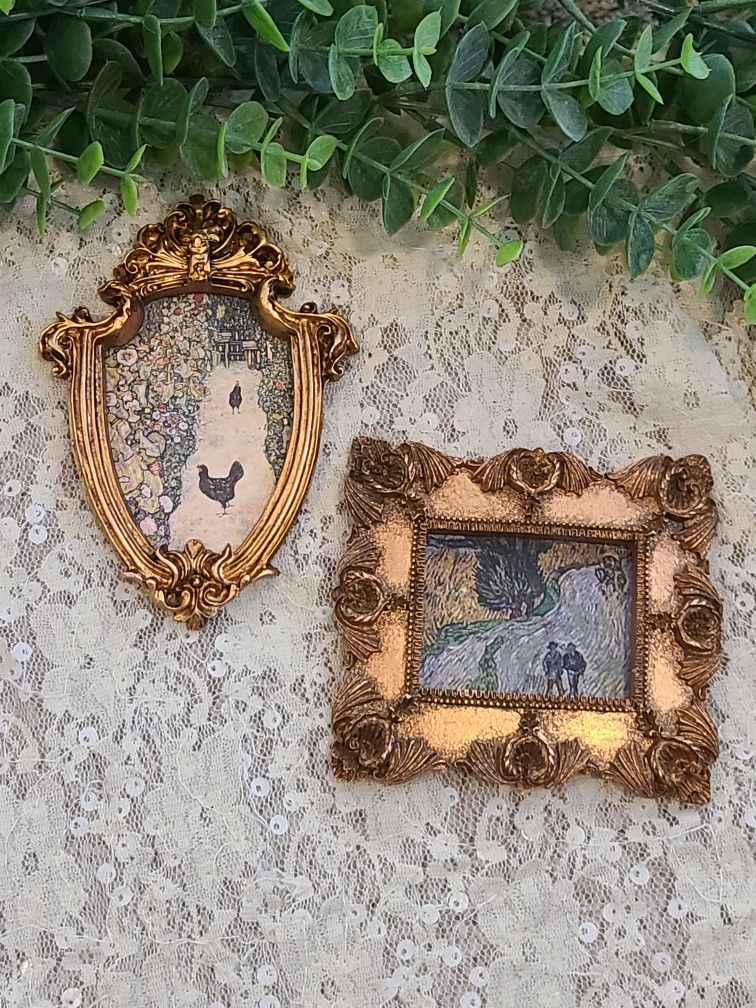 Mini Picasso And Klimt Art In Small Baroque Frames