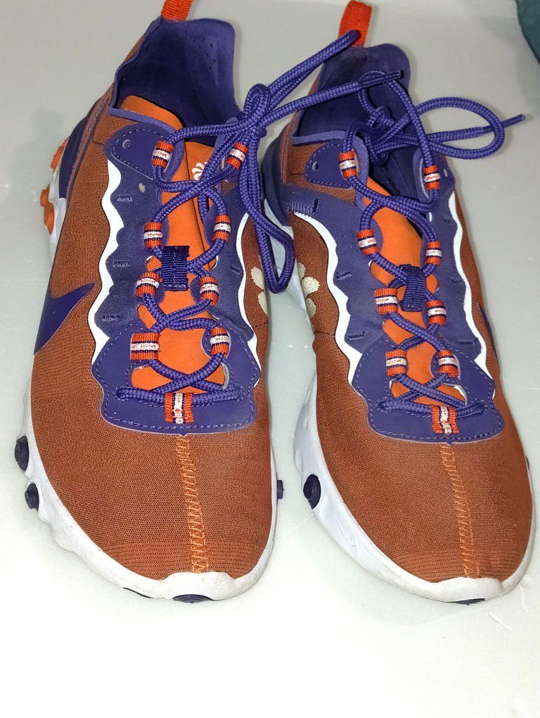 Nike React Clemson Purple And Orange Shoes (Size 9.5)