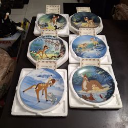 "NEW " Set Of 6 Walt Disney's Bambi Collectible Plates W/Certificate Of Authenticity Knowles Fine China-SEE DESCRIPTION 