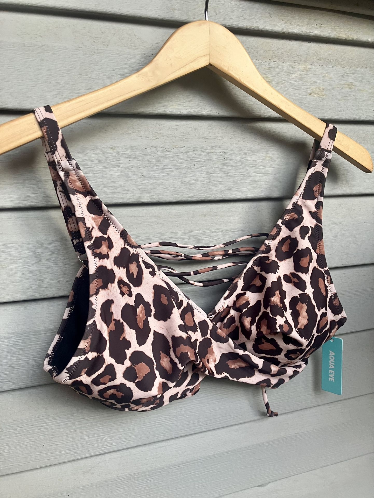 Aqua Eve Animal Print Bikini Top Size M - New With Tag