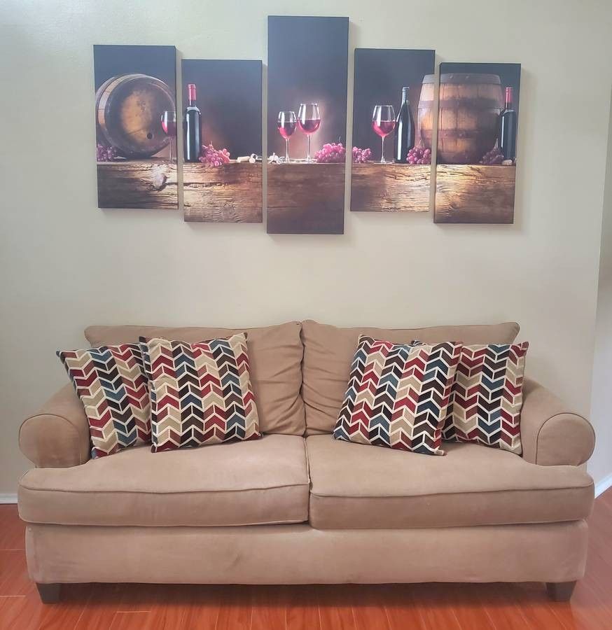 Loveseat Couch With 4 Pillows (Read Description)