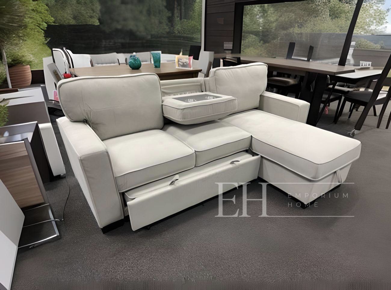 Light Grey Sofa Sleeper Sectional With Storage 🔥buy Now Pay Later 