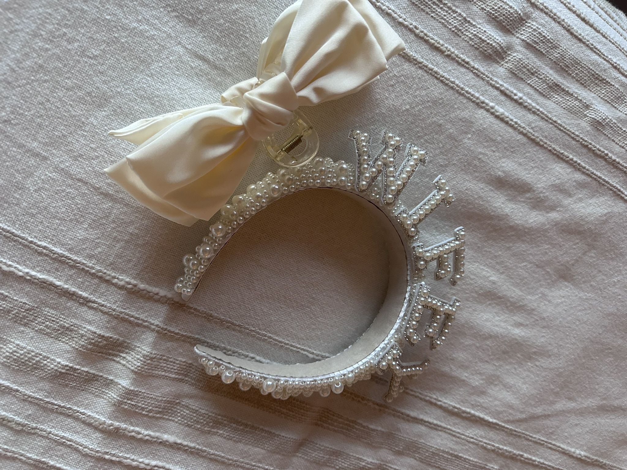 Wedding- Bachelorette Headband and Hair Clip