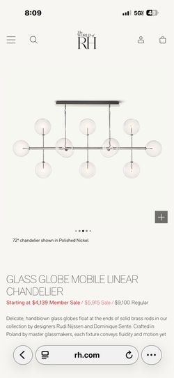 RH chandelier new in box