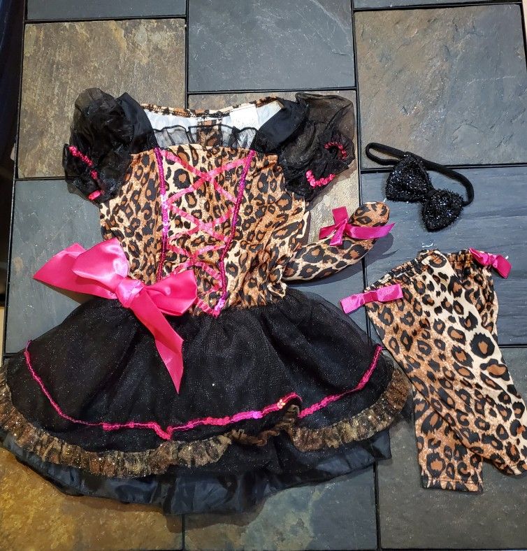 Girls Toddler Size 3-4 Leopard Costume