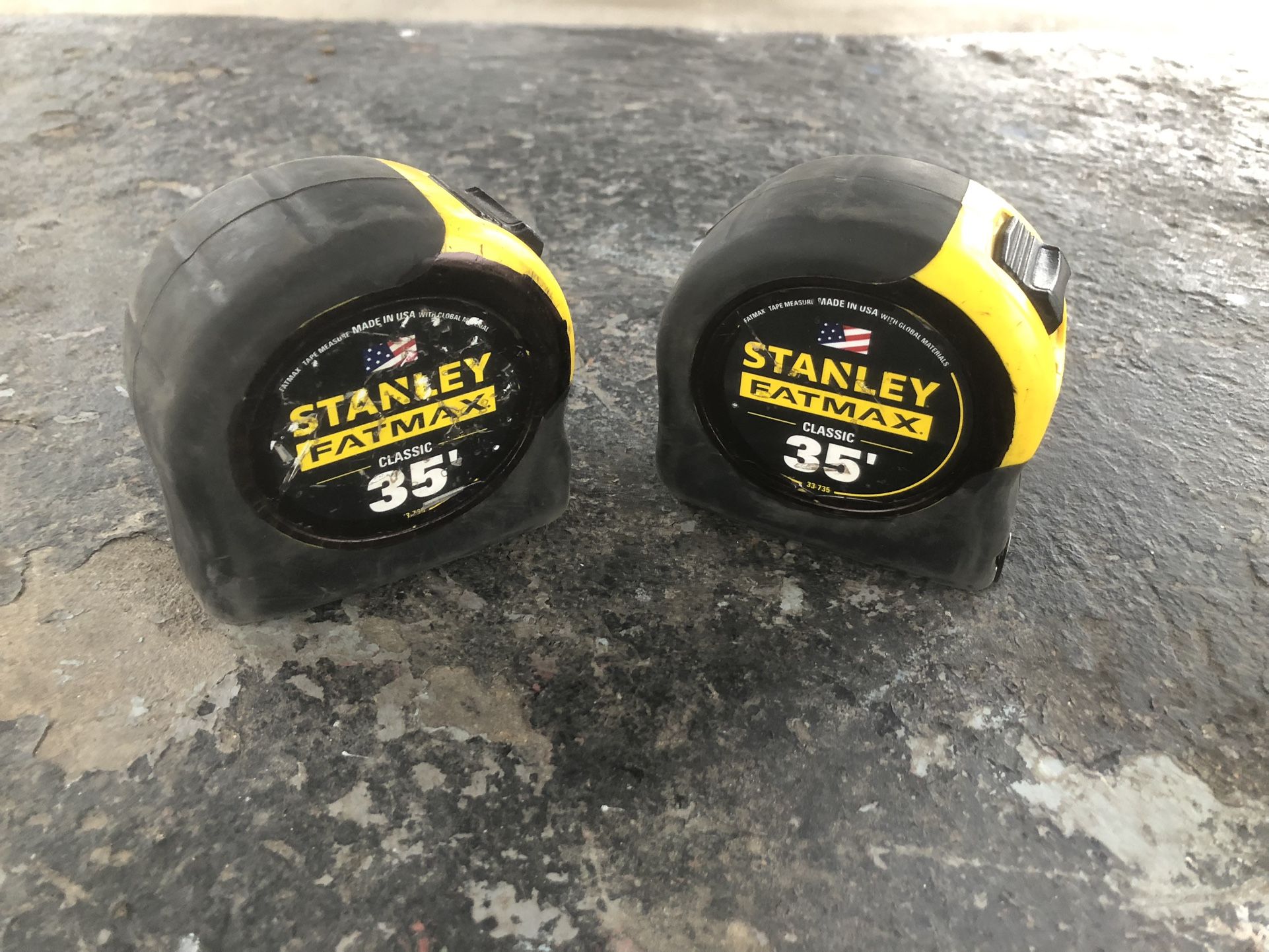 Two Stanley Fat Max 35” Measuring Tapes For Sale