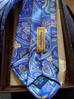Paul Stuart Blue Paisley Silk Tie