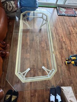Glass Table with solid Steal frame