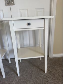 White IKEA End Tables w/Drawer