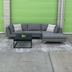 *Free Delivery* Gray Modern Sectional Couch Sofa