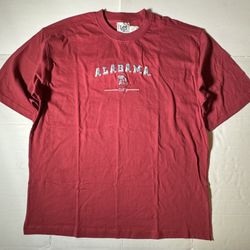 NWT  University Of Alabama  Crimson Tide  Lee Sport  Vintage T Shirt  Embroidered  Crimson Red  Men Size XL 