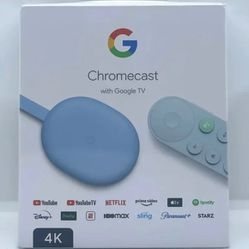 
Google Chromecast with Google TV 4К Media Streamer with Google Assistant - Sky Blue Color