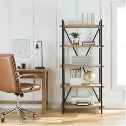 Better Homes Gardens Jace 5 Shelf Bookcase Natural Oak IN BOX