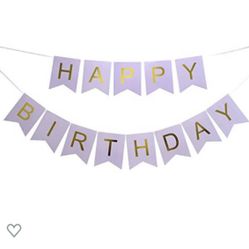 Happy Birthday Banner Light Purple