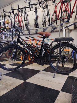New black Axiniu ebike with brown seat