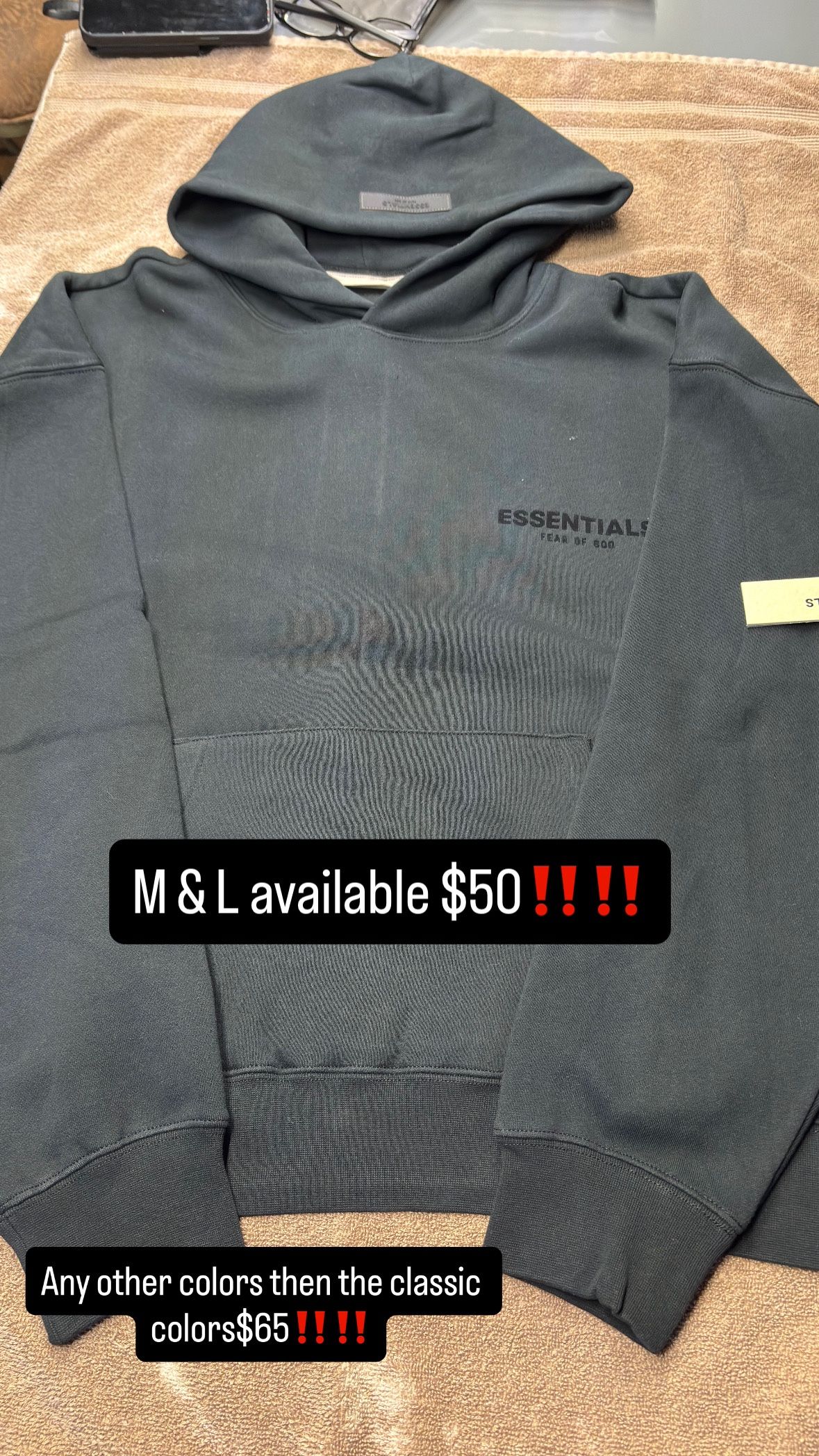 Essentials Fear Of God Hoodie Black
