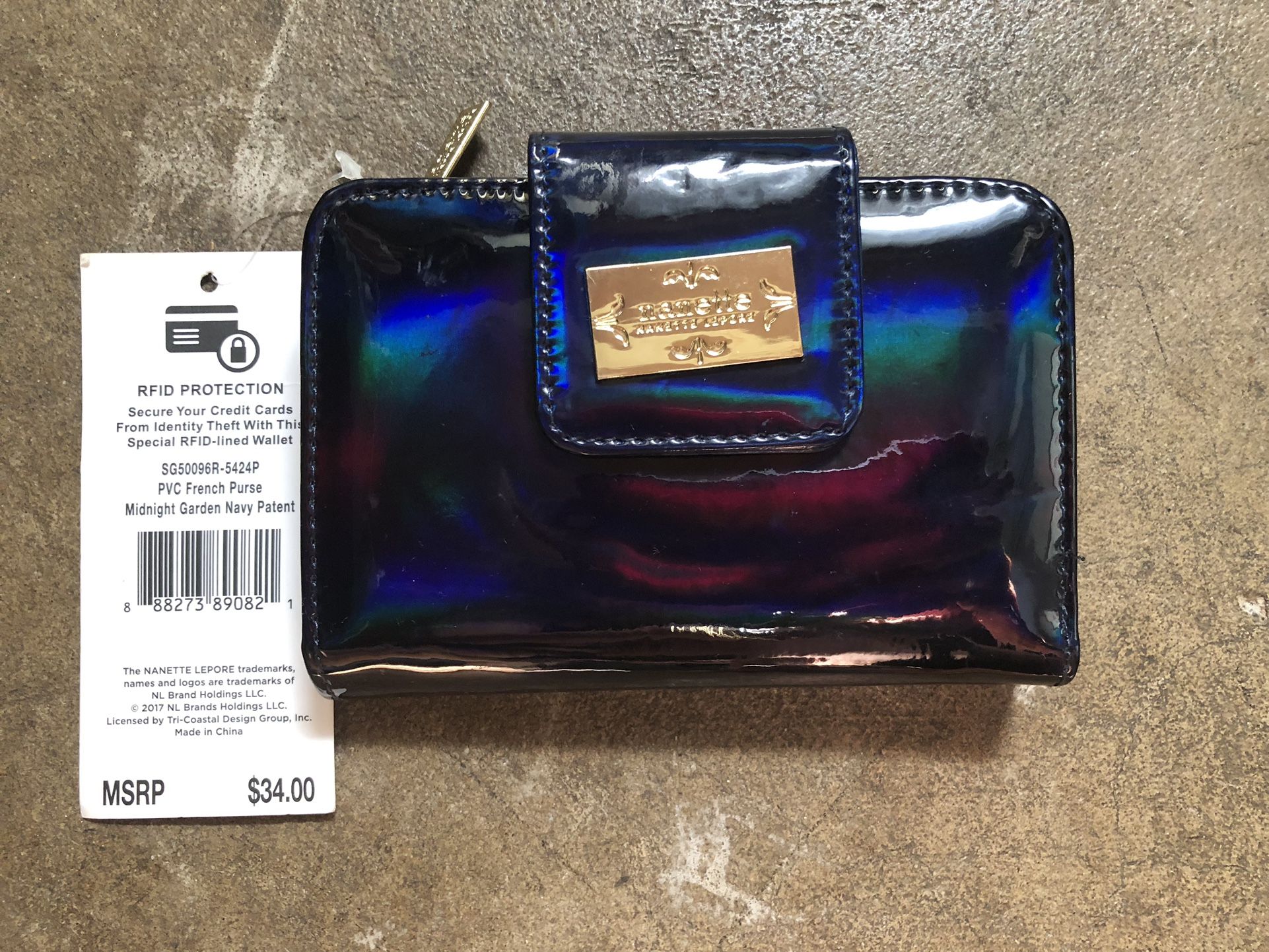 Nanette Lepore Metallic Blue Wallet