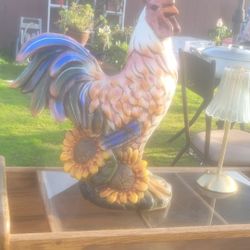 Giant Rooster Sunflower, Other Roosters, Lots Of Succullents Potted