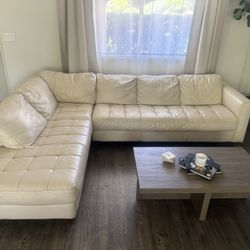 White leather couch 