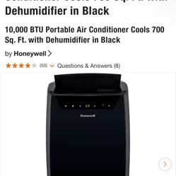PORTABLE AIR CONDITIONER DEHUMIDIFIER A/C UNIT LIKE NEW!
