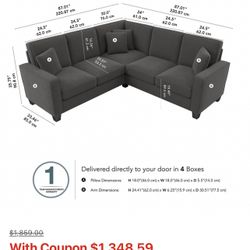 L Shape Sectional / Grey Color 