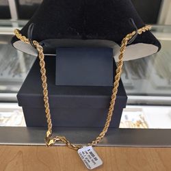 10k solid gold rope necklace 46.1 grams 28 Long layaway available 10% dwon if you interested please make sure you ask for Maribel thank you