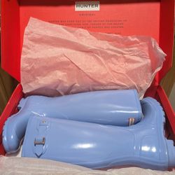 Women's Hunter Original Tall Gloss Rain Boots - Vivid Blue Size 5 