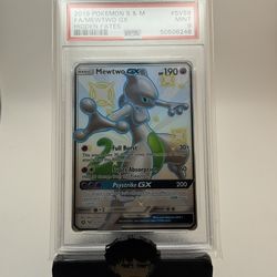2019 POKEMON SUN & MOON HIDDEN FATES #SV59 FULL ART/MEWTWO GX PSA 9