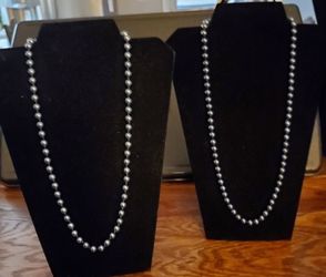 2 VINTAGE HEMATITE NECKLACES