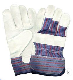 XL HEAVY DUTY WORK LEATHER GLOVES WITH SAFETY CUFF AND WING THUMB (11pack)