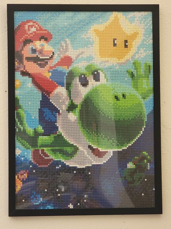 Mario & Yoshi - Completed Diamond Painting