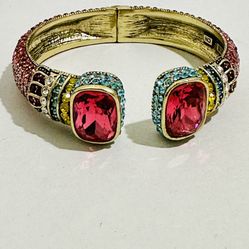Heidi Daus Triple Play Crystal Cuff Bracelet 