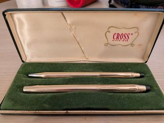 Vintage Cross Pen & Pencil Set – 10KT Gold Filled – Original Case