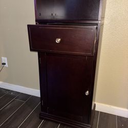 Dark Wood Book/ Display Shelf With Drawer  