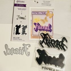 LARGE 4pc You’re A True Friend Stamps & Die