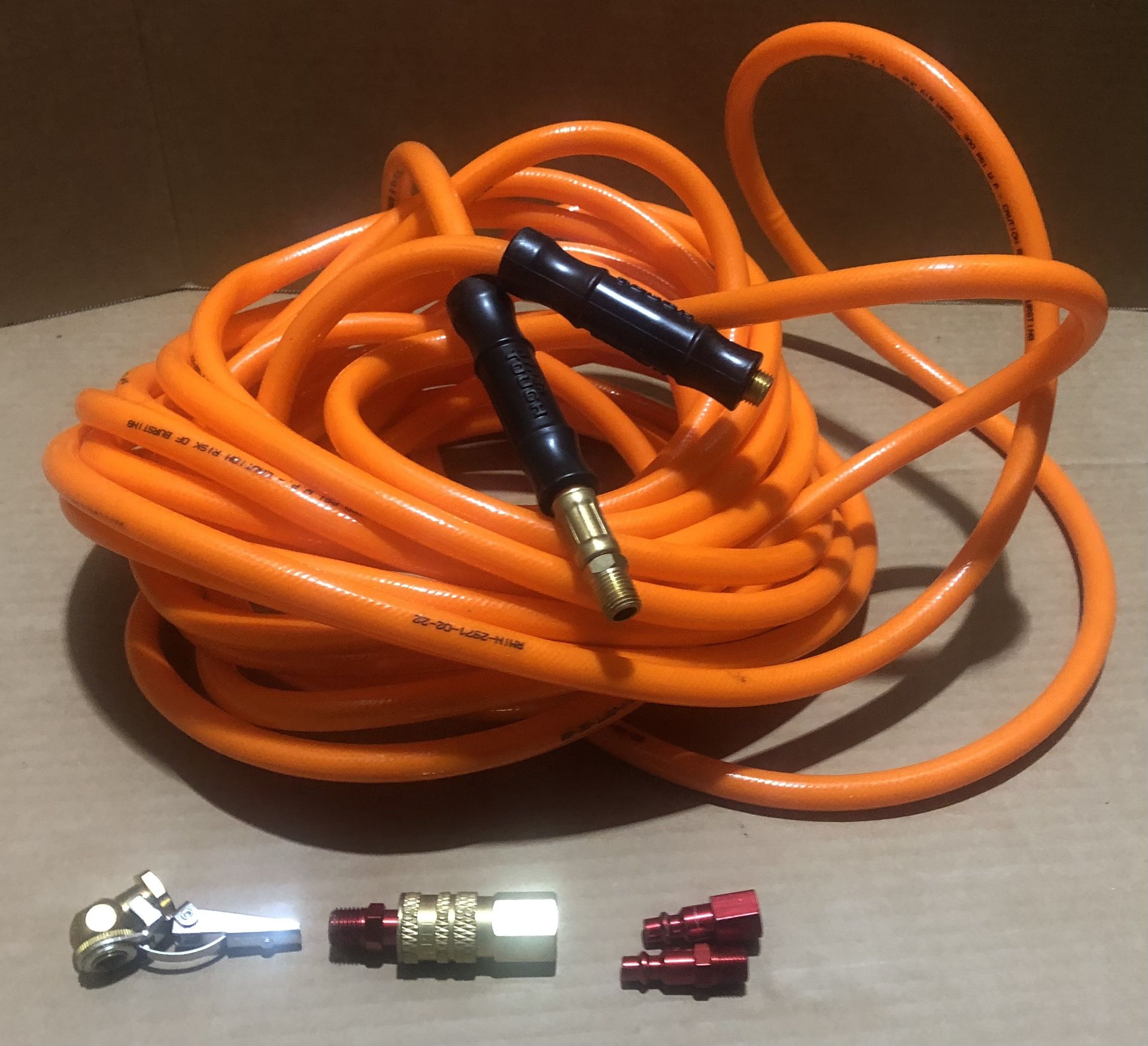 Used Hyper Tough 3/8" Air Hose (300 PSI) w/ Fittings - Ready for Your Compressor! - $15
