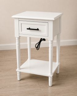 Side table with drawer & electrical outlet