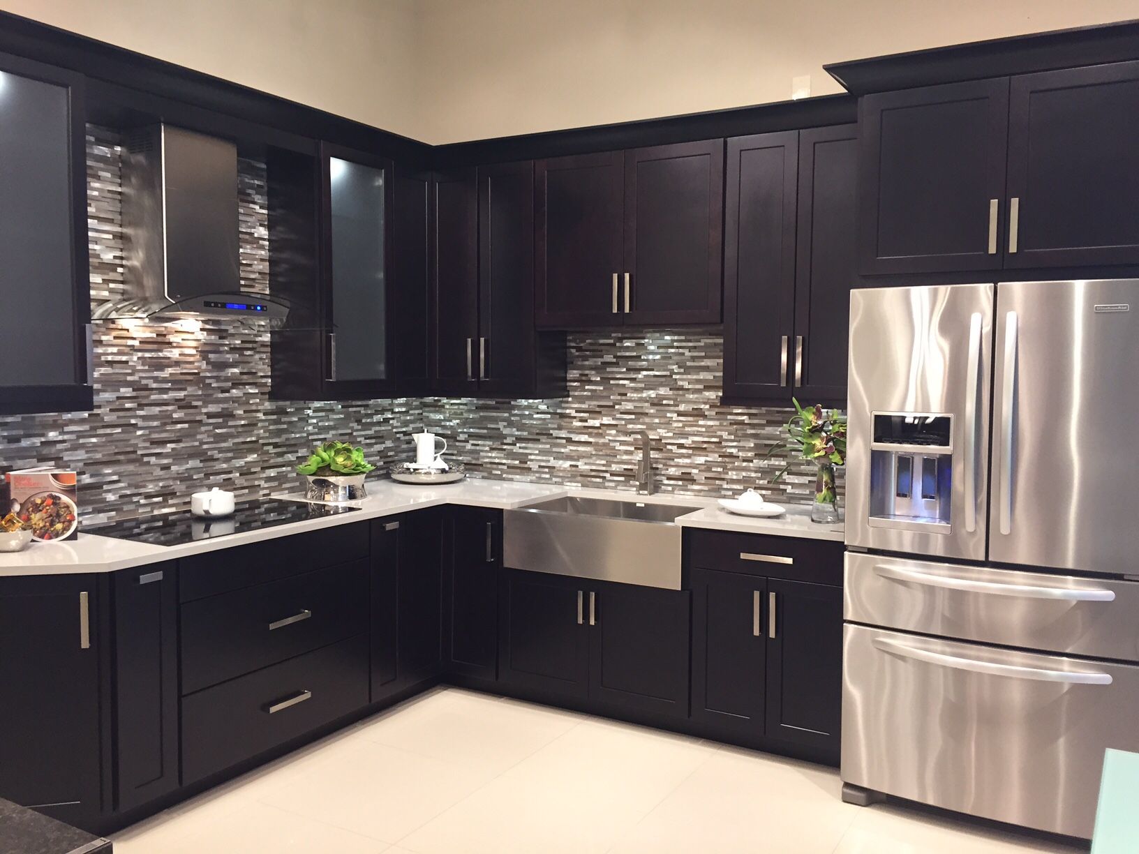 Espresso Kitchen Cabinets - Showroom Display