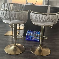 Two Swivel Bar Stools 